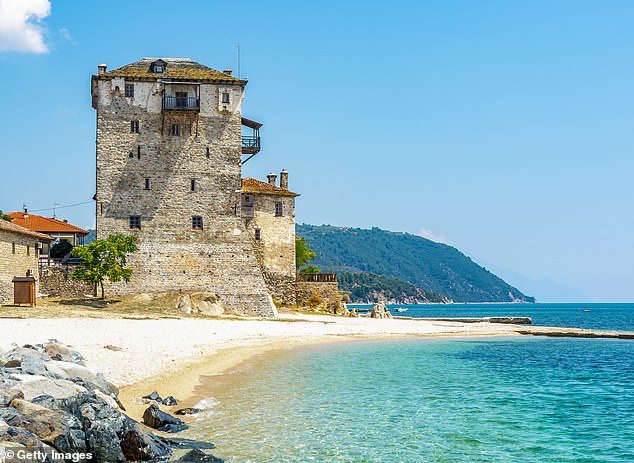 If you want to see Mount Athos, Angel recommends taking a coastal cruise from the town of Ouranoupolis (pictured)