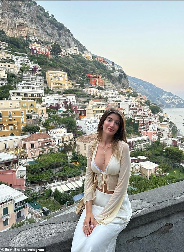 The beauty is currently on holiday with her boyfriend and fellow Only Fans model Aiden David, 23, in Positano on Italy's Amalfi Coast.