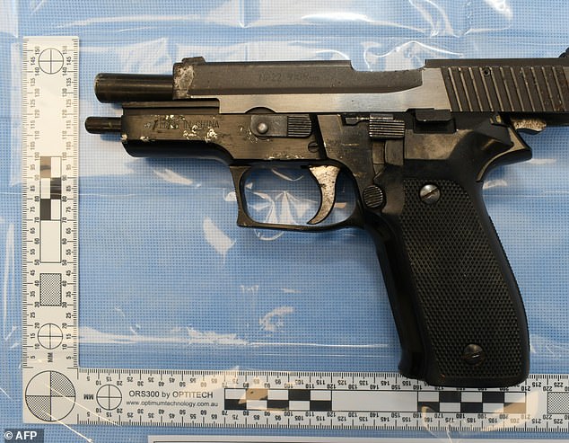 Subsequent searches revealed two loaded pistols (pictured)