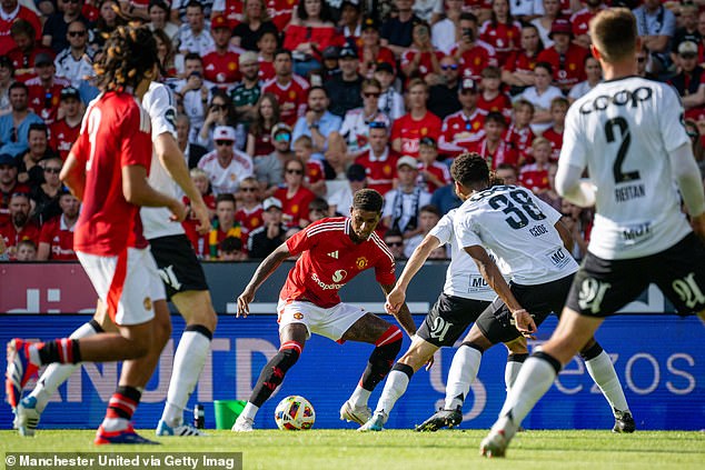 Marcus Rashford did not go to the Euros with England and was in the first half