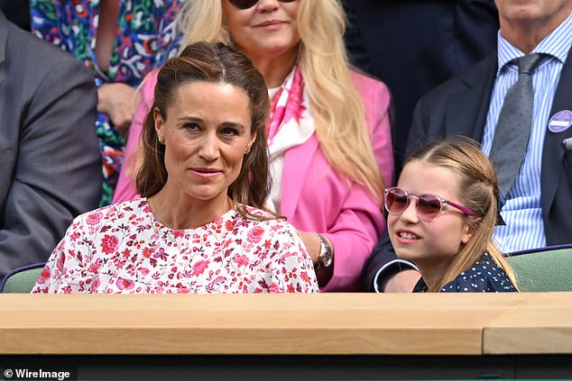 Pippa Middleton and Princess Charlotte were photographed yesterday at Wimbledon in the royal box.