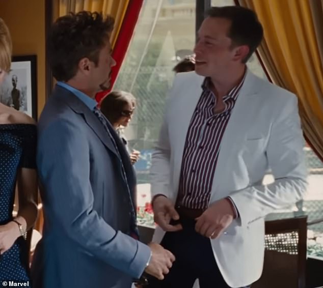 Musk, right, even made a brief cameo in Iron Man 2 in 2010.