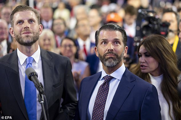 Don Jr. appeared emotional as his father entered the Fiserv Forum on Monday after surviving an assassination attempt at a rally in Butler, Pennsylvania.