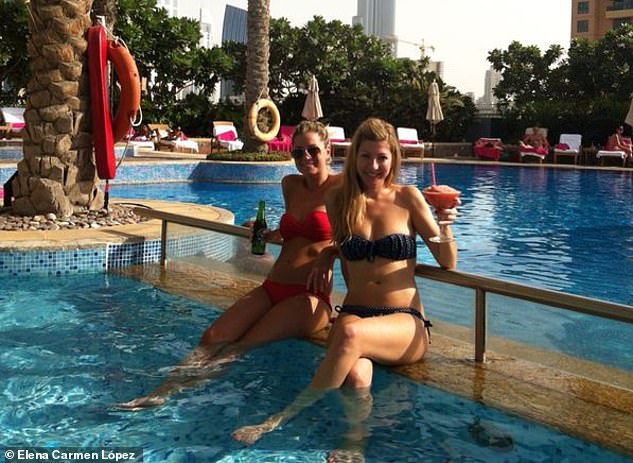 Elena, seen here in Dubai, comments: 'What I liked most about the job of a flight attendant was travelling to different destinations and living a lifestyle that you can't really have with any other job.'