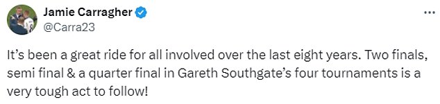 Meanwhile, Jamie Carragher posted that the 53-year-old will be 