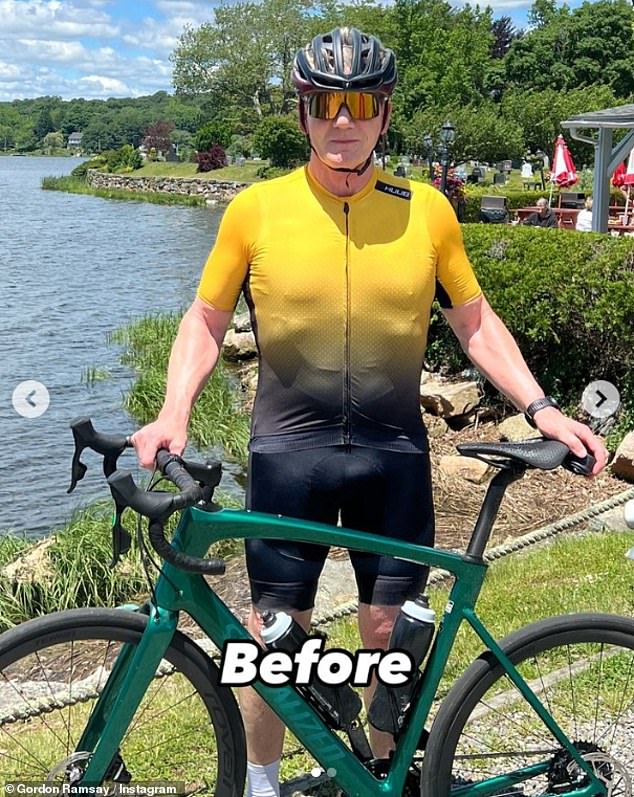 Gordon captioned the June post: 'Tomorrow is Father's Day and I have a very important message for all dads out there: WEAR A HELMET! I was in a very serious accident this week while riding my bike in Connecticut.'