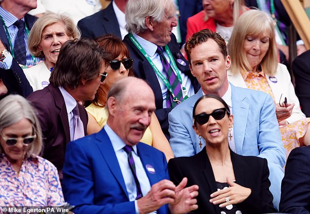 A-list celebrities Tom Cruise and Benedict Cumberbatch at the Wimbledon final on Centre Court