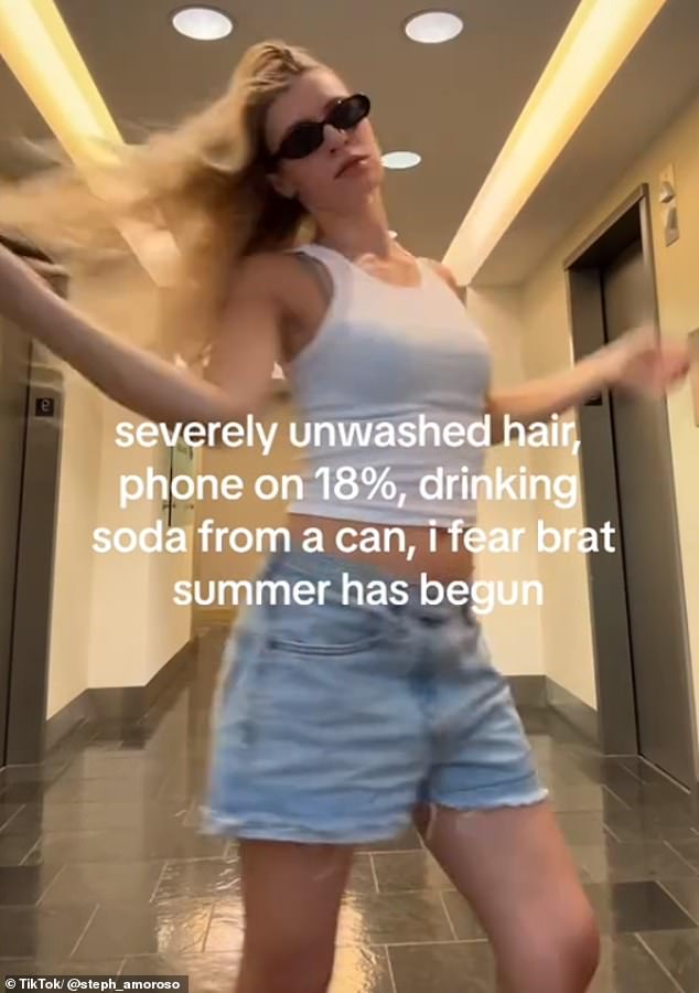 New York-based content creator Steph Amoroso (pictured) took to TikTok to share her take on Brats Summer.