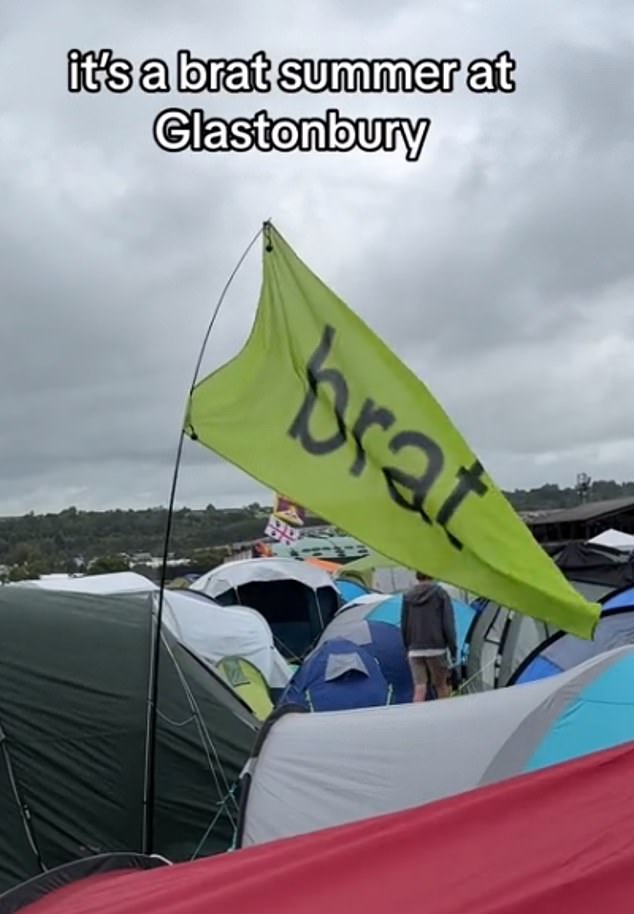 Joey Shaw declared Glastonbury to be 'Glastonbrat' on TikTok after spotting a brat flag at the festival