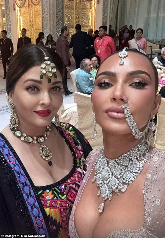 Kim Kardashian, sporting a nath, shared a photo with the Indian actress