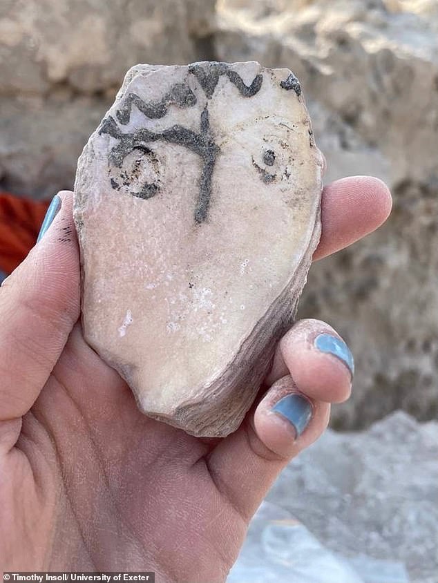 There was graffiti scratched into the plaster of a Chi-Rho, which were the first two letters of the Greek Khristos Christ and a fish, both early Christian symbols.