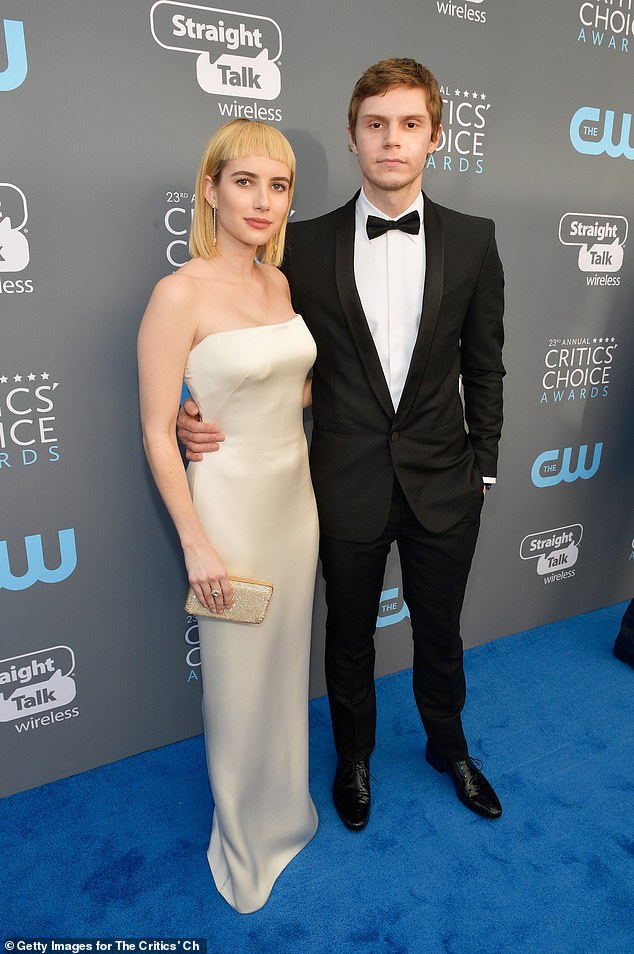 She previously had a romance with her American Horror Story co-star Evan Peters; seen in 2018