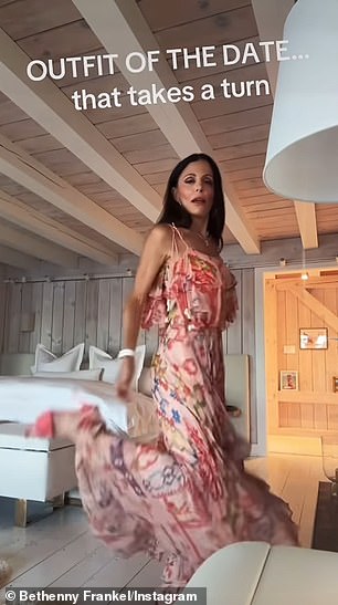 The RHONY alum, 53, paraded around her five-bedroom home in Bridgehampton modeling the summery dress.