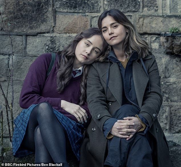 It tells the story of Detective Ember Manning (Jenna Coleman) as she investigates a missing person case that threatens to unravel her own mysterious past. Pictured are Hannah, played by Ruby Stokes, and Ember, played by Jenna Coleman.