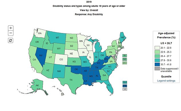 Disability rates were lower than those in 2022 than in 2019, a year before the Covid pandemic left millions of people with long-term Covid symptoms.