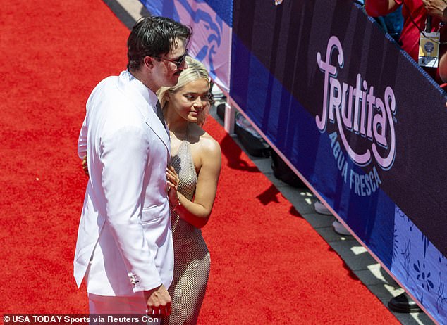 The couple dazzled on the red carpet at Globe Life Field in Arlington, Texas, on Tuesday.