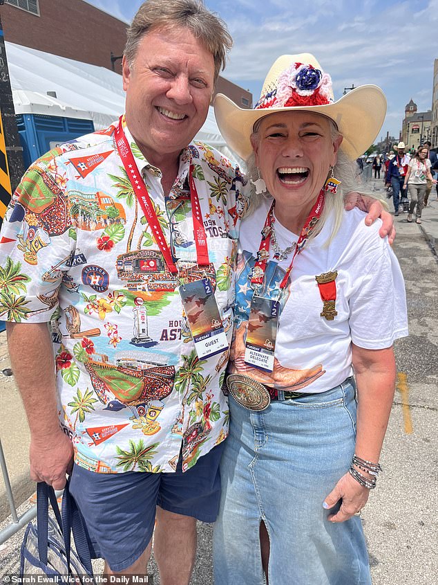 Delegate Sylvia and Randy Spivey of Houston on the second day of the Republican National Convention