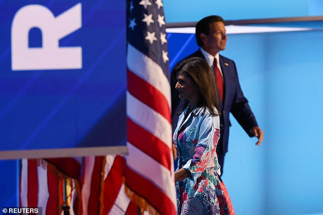 As Haley left the stage, Florida Governor Ron DeSantis arrived and received a much warmer welcome.