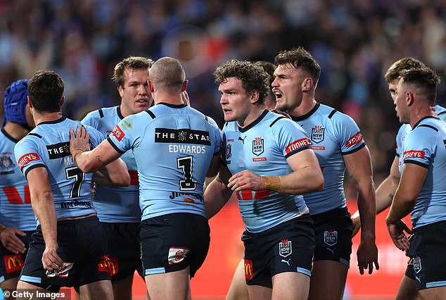 New South Wales players are pictured during their Game 2 victory.