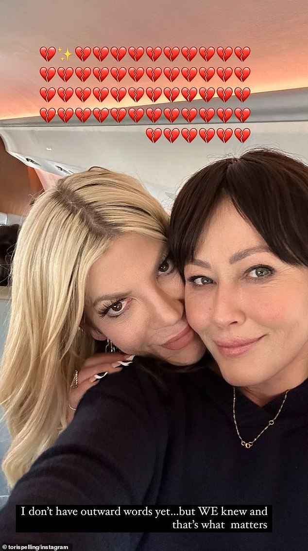 Tori Spelling, 51, shared a heartbreaking post on Instagram as she joined the masses in remembering Shannen