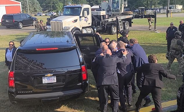 Trump returned safely to his car before being rushed to the hospital for treatment of his gunshot wound.