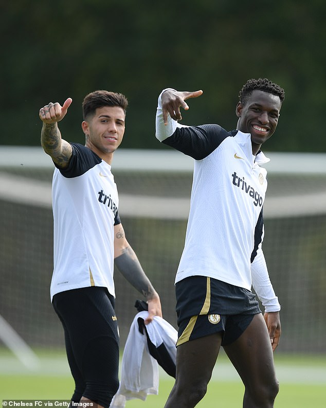 Nicolas Jackson (right) has come to the defence of his team-mate, while other members of the Chelsea squad have condemned his actions.