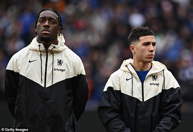 Axel Disasi (left) is the other Chelsea player who unfollowed Fernandez after he filmed the Argentina chant.