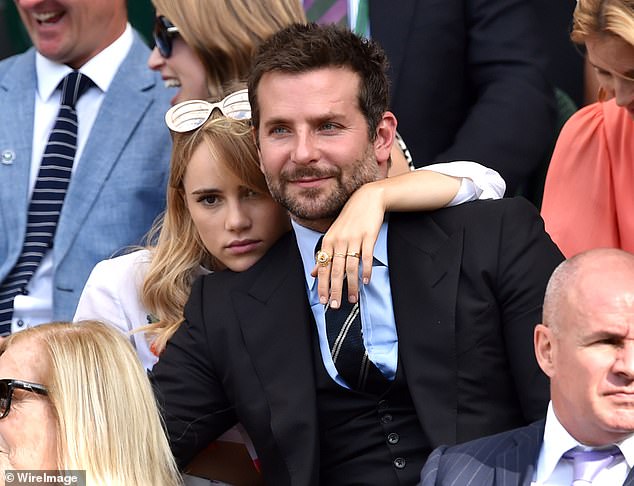 At the age of 20, she had a two-year relationship with Hollywood actor Bradley Cooper, 17 years her senior (pictured at Wimbledon, 2014).