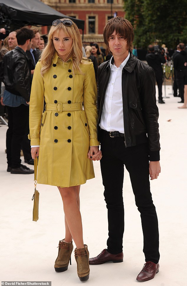 Suki previously dated British musician Miles Kane, 38, from 2011 to 2013, beginning when she was 19 and he was 25 (pictured together in 2012).