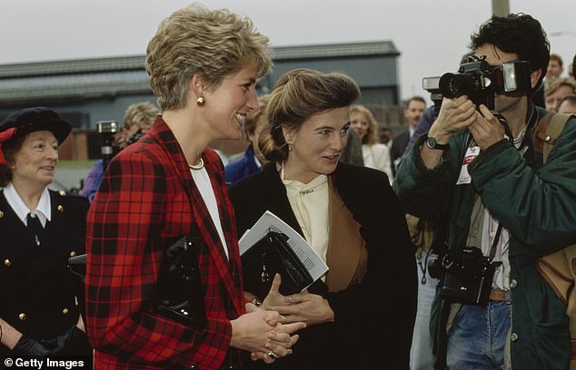 Antonia and the late Princess Diana are pictured at a Guinness Trust project in Manchester in 1991.