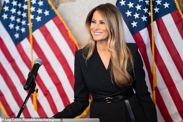 First Lady Melania Trump attends a campaign event for her husband Donald Trump