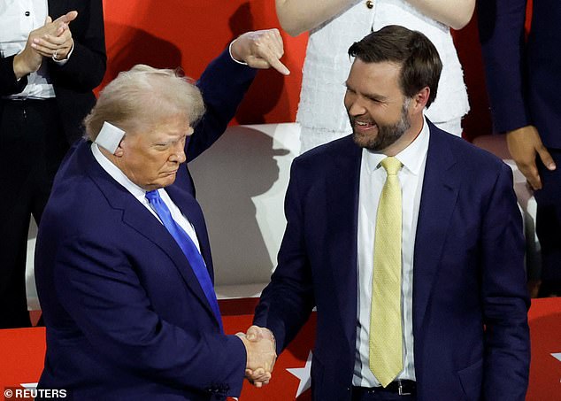 Vance joined Trump at the Fiserv Forum on Tuesday night before hearing former rivals Nikki Haley and Ron DeSantis address the convention.