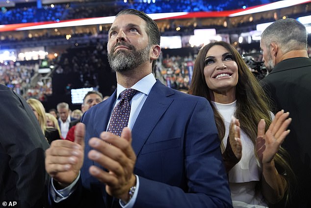 Donald Trump Jr. and his fiancée Kimberly Guilfoyle at the Republican National Convention