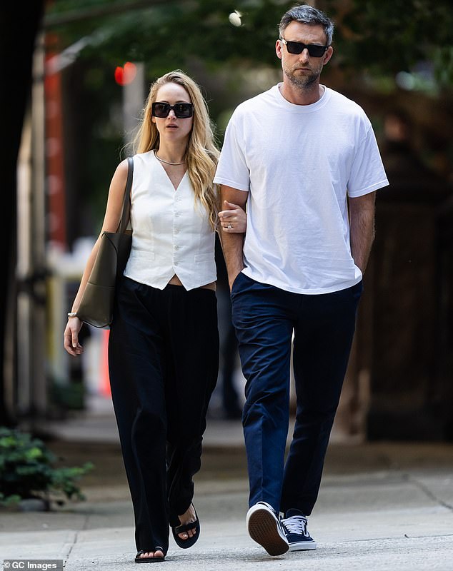 'Jennifer and Cooke are doing great and super in love,' a source said: 'They make each other laugh and have a blast raising their kids together'; pictured in August 2023