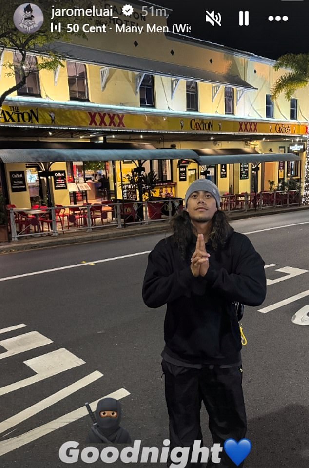 Luai later posed outside Brisbane's famous Caxton pub following New South Wales' Game 3 victory.