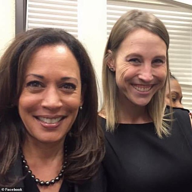 Taylor was remembered in tributes across California's political scene. She is pictured with Vice President Kamala Harris