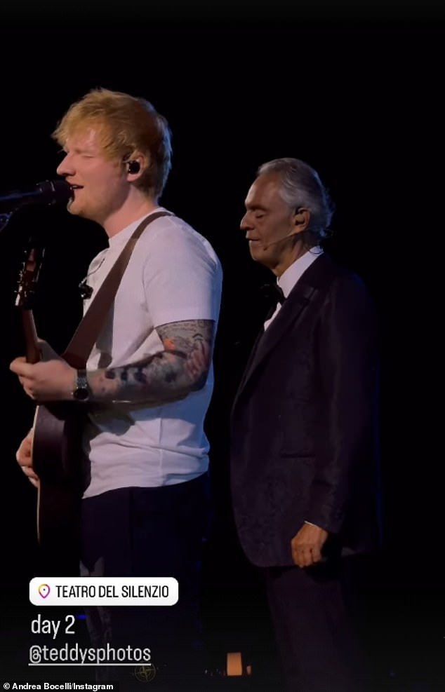 Andrea's three-night musical event featured a star-studded cast, including Ed Sheeran, 33