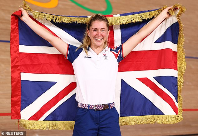 Dame Laura is Britain's most successful Olympian with five gold medals (pictured at the Tokyo 2020 Olympics)