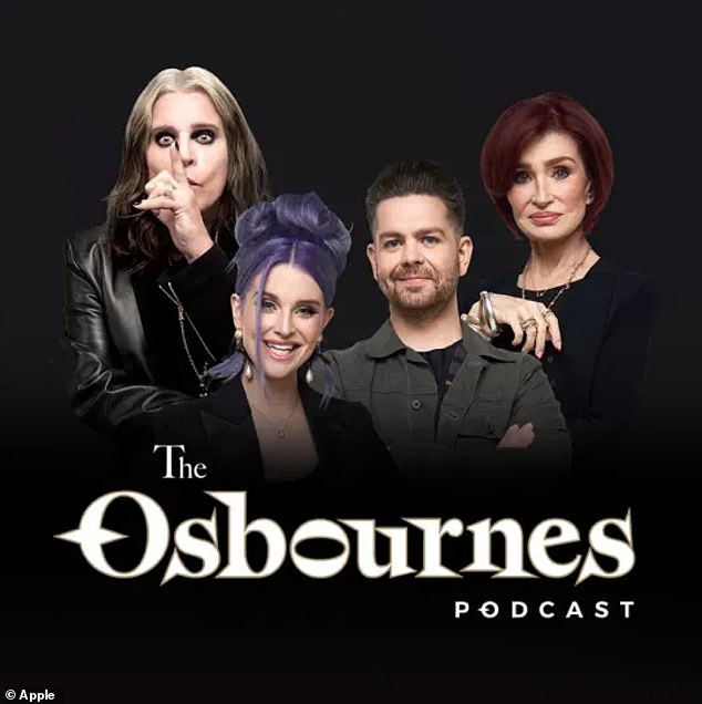 In June, Sharon, 71, supported Katie during an episode of her family podcast, The Osbournes, alongside her husband, Ozzy (left), and their children, Kelly and Jack (center).