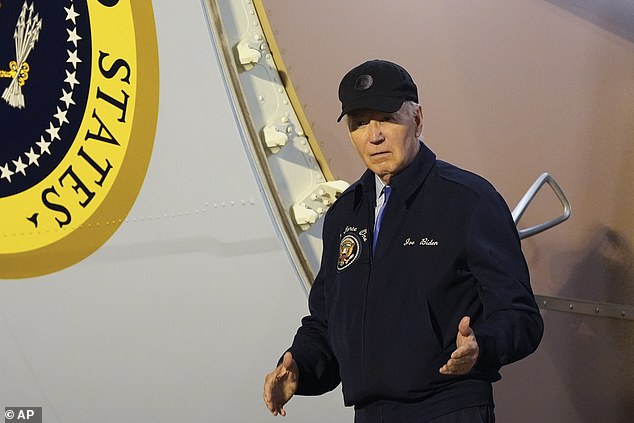 President Joe Biden walks down the stairs of Air Force One at Dover Air Force Base in Delaware, Wednesday, July 17, 2024.