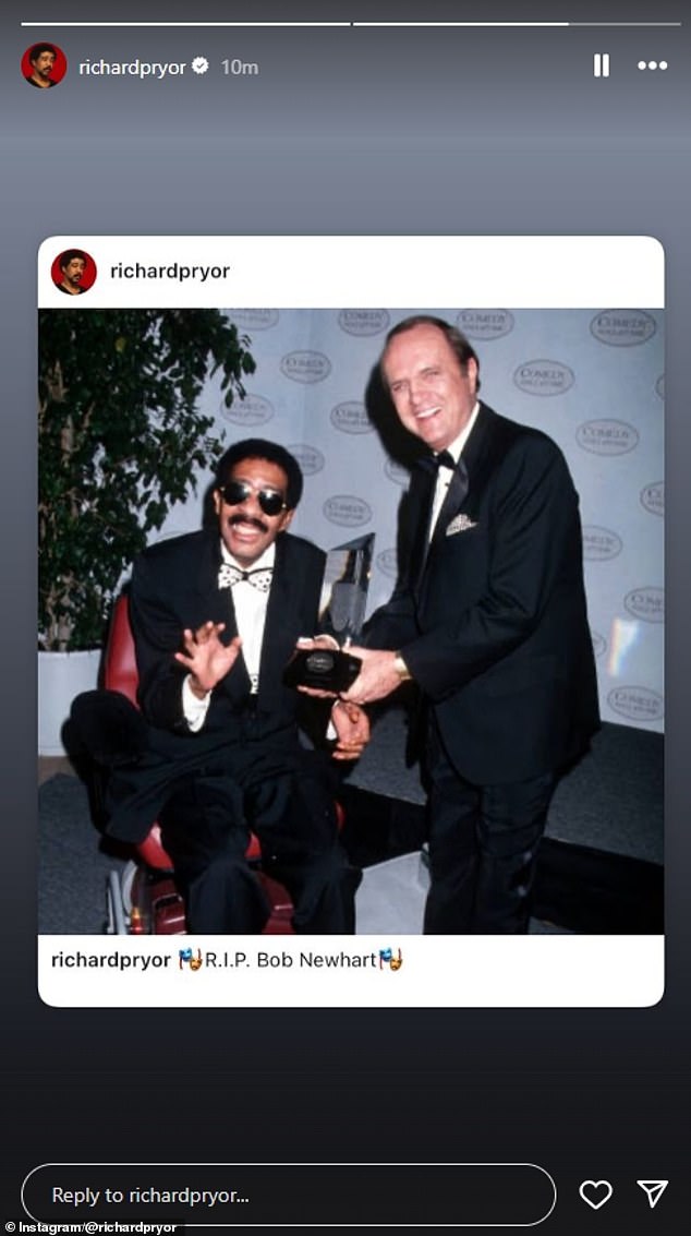 The account of the late comedian Richard Pryor shared an image of both entertainment legends together