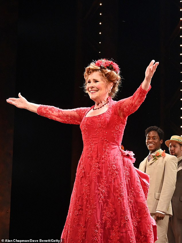 Imelda Staunton takes a bow at the end of her speech during the press night presentation of Hello, Dolly!