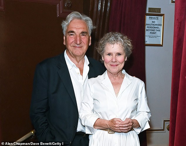 Husband and wife Jim Carter and Imelda Staunton attend the press party following Thursday night's performance.