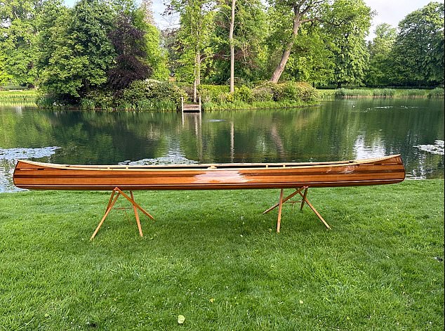 The canoe was handmade by Charles' friend's husband over many months, who explained: 'I just thought it would come in handy when you visit your sister.'