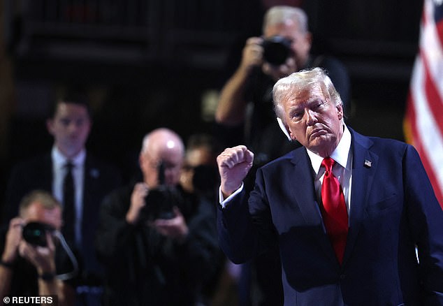 Trump greets supporters at Republican National Convention with same clenched fist as when he was shot