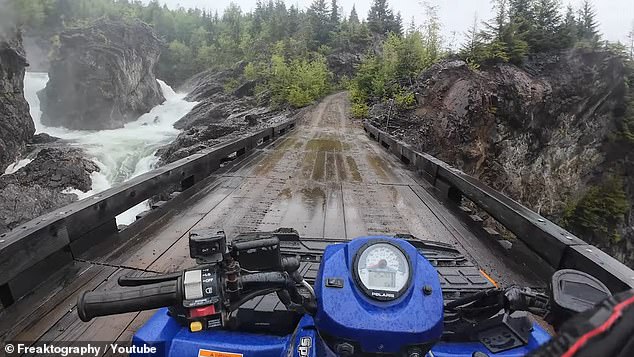 To explore the vast site, they used all-terrain vehicles before stopping to explore on foot.