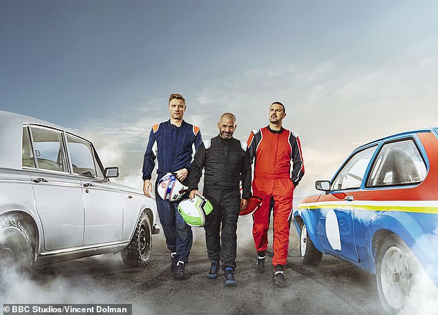 Chris Harris presents Top Gear alongside Freddie Flintoff and Paddy McGuinness