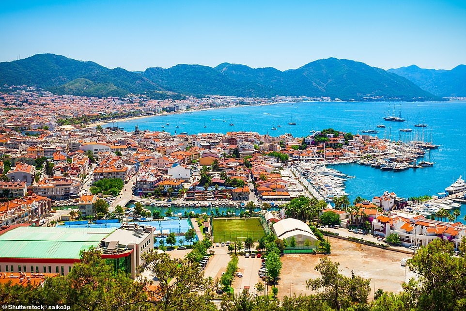 Marmaris (above), a resort on the Turkish Riviera, comes in second with a total of £116.94