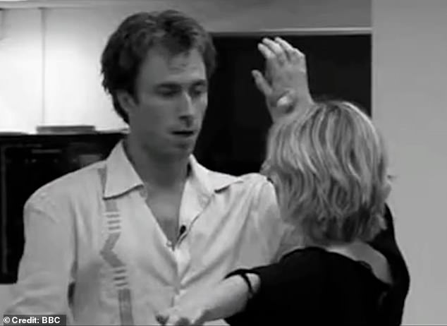 The clip, which was filmed during the fourth season in 2006, shows him rehearsing with actress Georgina.