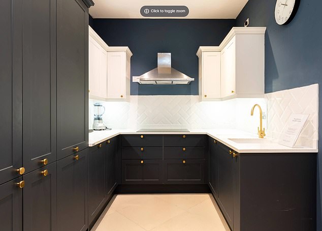 Elsewhere, there was a midnight blue Astbury Shaker kitchen from John Lewis in High Wycombe that was reduced in price from £11,157 to £5,499.